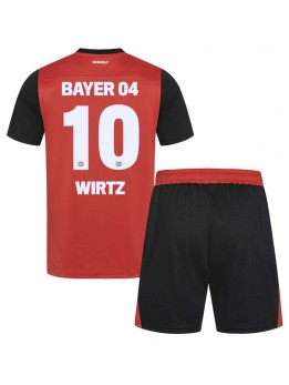 Billige Bayer Leverkusen Florian Wirtz #10 Hjemmedraktsett Barn 2024-25 Kortermet (+ Korte bukser)